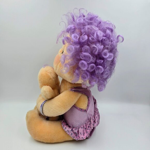 Vintage Kenner Hugga Bunch Impkins Nuzzler Plus Baby Purple Hair Plush Doll 1985 - Picture 7 of 15